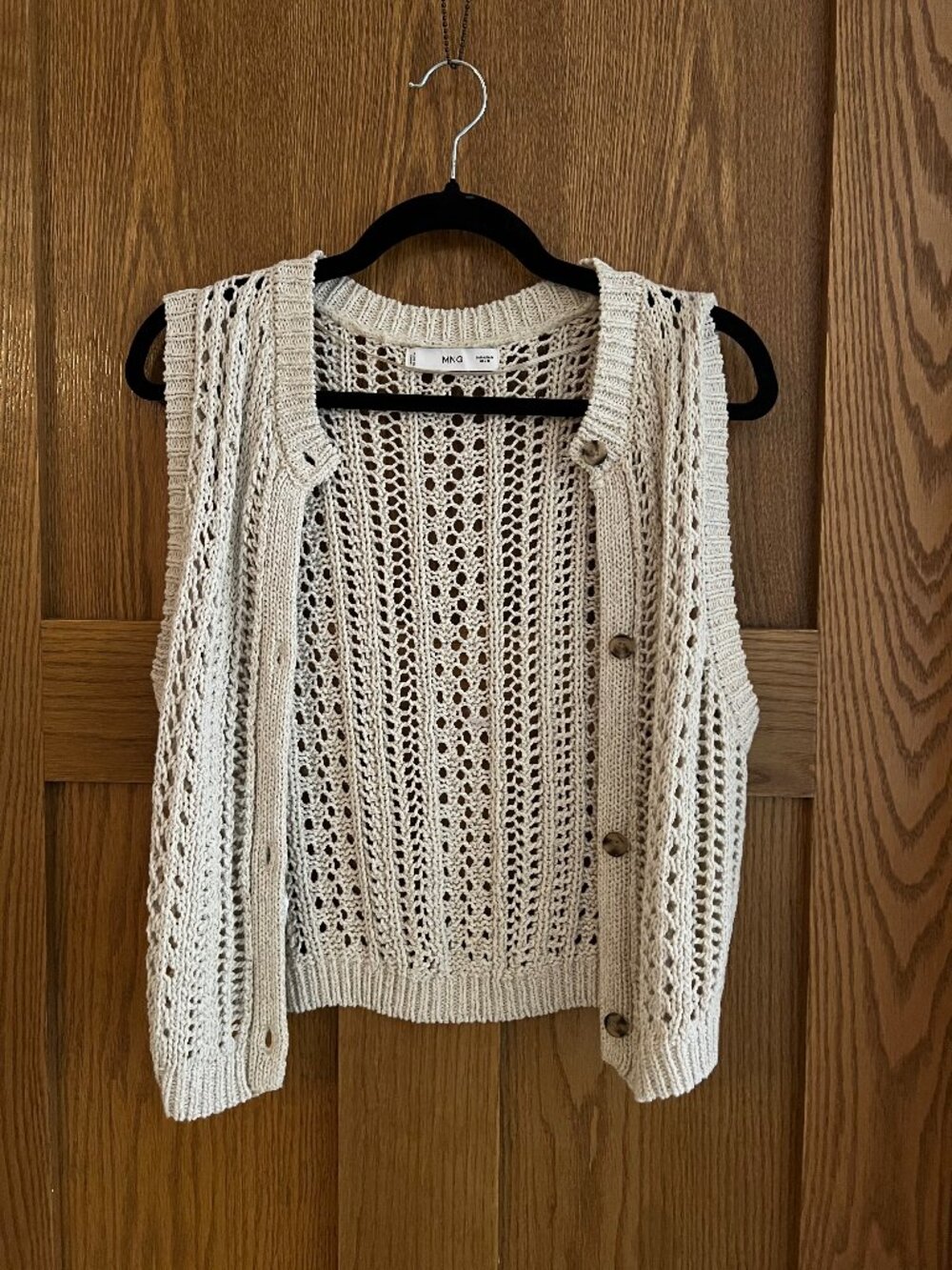 MANGO openwork knit cotton cardigan